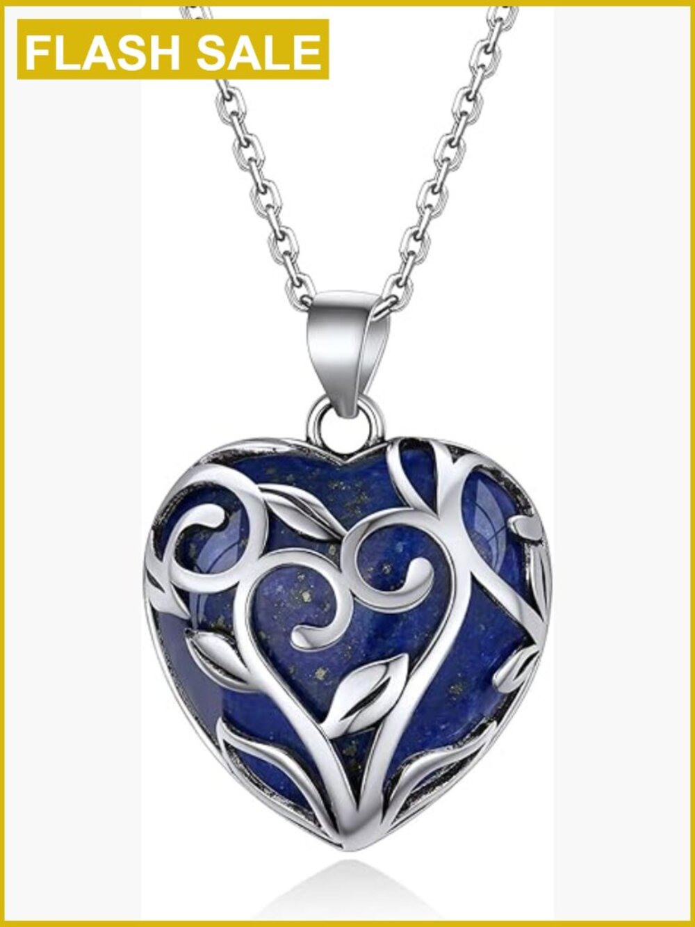 Tree of Life Healing Crystal Pendant Necklace Sterling Silver 18mm